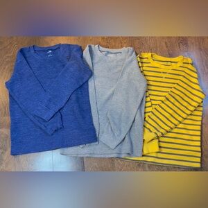 Carter's Size 8 Long Sleeve Tees - Blue, Gray, Yellow Striped